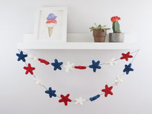 Load image into Gallery viewer, 4th of July Garland. Independence Day Decor. Fourth of July. Pom Pom Garland. Felt Garland