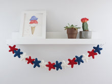 Load image into Gallery viewer, 4th of July Garland. Independence Day Decor. Fourth of July. Pom Pom Garland. Felt Garland