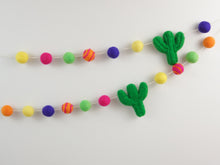Load image into Gallery viewer, Pom Pom Garland - Summer Garland. Cactuses Garland. Summer Decor. Felt Garland. Pompom Garland. Cinco de Mayo.