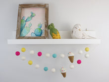 Load image into Gallery viewer, Pom Pom Garland - Summer Garland. Summer Decor. Ice Cream Party. Pompom Garland. Felt Ball Garland