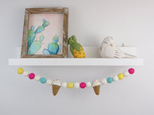 Load image into Gallery viewer, Pom Pom Garland - Summer Garland. Summer Decor. Ice Cream Party. Pompom Garland. Felt Ball Garland