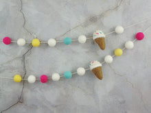 Load image into Gallery viewer, Pom Pom Garland - Summer Garland. Summer Decor. Ice Cream Party. Pompom Garland. Felt Ball Garland