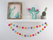 Load image into Gallery viewer, Pom Pom Garland. Summer Garland. Pool Party Garland. Felt Garland. Pompom Garland.