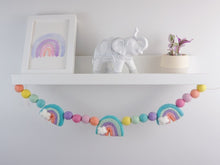 Load image into Gallery viewer, Rainbow Garland. Felted Rainbow. Pom Poms Garland. Felt Balls Garland. Felt Pompom Garland