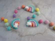 Load image into Gallery viewer, Rainbow Garland. Felted Rainbow. Pom Poms Garland. Felt Balls Garland. Felt Pompom Garland