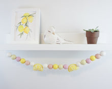 Load image into Gallery viewer, Pom Pom Garland - Lemon Garland. Lemon Decor. Pool Party Garland. Pompom Garland. Felt Ball Garland