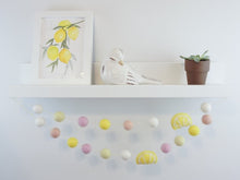 Load image into Gallery viewer, Pom Pom Garland - Lemon Garland. Lemon Decor. Pool Party Garland. Pompom Garland. Felt Ball Garland