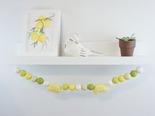 Load image into Gallery viewer, Pom Pom Garland - Lemon Garland. Lemon Decor. Pool Party Garland. Pompom Garland. Felt Ball Garland