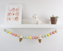 Load image into Gallery viewer, Pom Pom Garland - Summer Garland. Summer Decor. Ice Cream Party. Pompom Garland. Felt Ball Garland