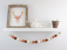 Load image into Gallery viewer, FALL Garland. FALL Decor. Felt Pom Poms Garland. Felt Balls Garland. Felt Pompom Garland