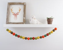 Load image into Gallery viewer, FALL Garland. FALL Decor. Felt Pom Poms Garland. Felt Balls Garland. Felt Pompom Garland