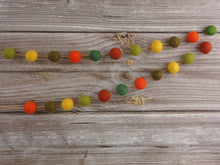 Load image into Gallery viewer, FALL Garland. FALL Decor. Felt Pom Poms Garland. Felt Balls Garland. Felt Pompom Garland