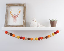 Load image into Gallery viewer, FALL Garland. FALL Decor. Felt Pom Poms Garland. Felt Balls Garland. Felt Pompom Garland