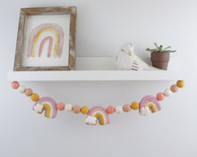 Load image into Gallery viewer, Rainbow Garland. Felted Rainbow. Pom Poms Garland. Felt Balls Garland. Felt Pompom Garland