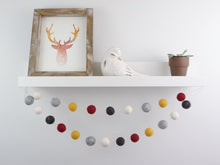 Load image into Gallery viewer, FALL Garland. FALL Decor. Felt Pom Poms Garland. Felt Balls Garland. Felt Pompom Garland