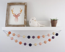 Load image into Gallery viewer, FALL Garland. FALL Decor. Felt Pom Poms Garland. Felt Balls Garland. Felt Pompom Garland