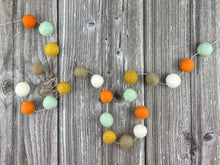 Load image into Gallery viewer, FALL Garland. FALL Decor. Felt Pom Poms Garland. Felt Balls Garland. Felt Pompom Garland