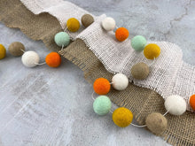 Load image into Gallery viewer, FALL Garland. FALL Decor. Felt Pom Poms Garland. Felt Balls Garland. Felt Pompom Garland