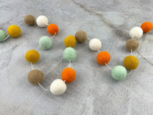Load image into Gallery viewer, FALL Garland. FALL Decor. Felt Pom Poms Garland. Felt Balls Garland. Felt Pompom Garland