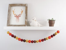 Load image into Gallery viewer, FALL Garland. FALL Decor. Felt Pom Poms Garland. Felt Balls Garland. Felt Pompom Garland
