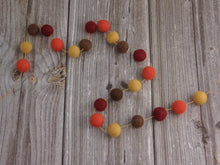 Load image into Gallery viewer, FALL Garland. FALL Decor. Felt Pom Poms Garland. Felt Balls Garland. Felt Pompom Garland