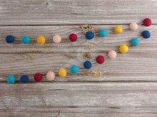 Load image into Gallery viewer, FALL Garland. FALL Decor. Felt Pom Poms Garland. Felt Balls Garland. Felt Pompom Garland