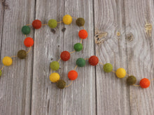 Load image into Gallery viewer, FALL Garland. FALL Decor. Felt Pom Poms Garland. Felt Balls Garland. Felt Pompom Garland