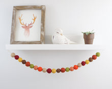 Load image into Gallery viewer, FALL Garland. FALL Decor. Felt Pom Poms Garland. Felt Balls Garland. Felt Pompom Garland