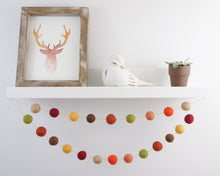 Load image into Gallery viewer, FALL Garland. FALL Decor. Felt Pom Poms Garland. Felt Balls Garland. Felt Pompom Garland