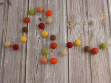 Load image into Gallery viewer, FALL Garland. FALL Decor. Felt Pom Poms Garland. Felt Balls Garland. Felt Pompom Garland