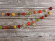 Load image into Gallery viewer, FALL Garland. FALL Decor. Felt Pom Poms Garland. Felt Balls Garland. Felt Pompom Garland