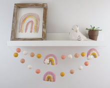 Load image into Gallery viewer, Rainbow Garland. Felted Rainbow. Pom Poms Garland. Felt Balls Garland. Felt Pompom Garland