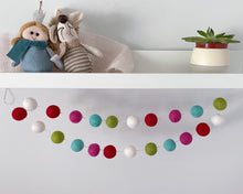 Load image into Gallery viewer, Christmas Felt Garland. Felt Pom Poms Garland.Felt Balls Garland. Felt Pompom Garland