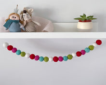 Load image into Gallery viewer, Christmas Felt Garland. Felt Pom Poms Garland.Felt Balls Garland. Felt Pompom Garland