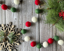 Load image into Gallery viewer, Christmas Felt Garland. Felt Pom Poms Garland.Felt Balls Garland. Felt Pompom Garland