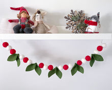 Load image into Gallery viewer, Christmas Felt Garland. Felt Pom Poms Garland.Felt Balls Garland. Felt Pompom Garland