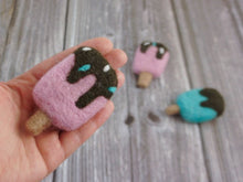 Load image into Gallery viewer, Felt Ice Cream. Felt Mint Ice Cream. Wool Ice Cream. Felted Ice Cream. Ice Cream Decor. Chocolate Mint Ice Cream