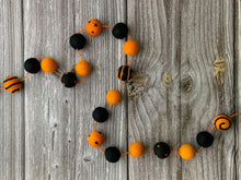 Load image into Gallery viewer, HALLOWEEN DECOR. Halloween Garland. Pom Poms Garland. Fall Decor. Autumn Decor