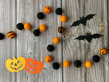 Load image into Gallery viewer, HALLOWEEN DECOR. Halloween Garland. Pom Poms Garland. Fall Decor. Autumn Decor