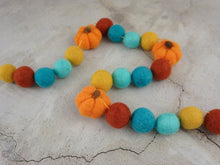 Load image into Gallery viewer, FALL Decor. Pom Poms Garland. Pumpkin Decor. Pumpkin Garland. Felt Pompom Garland