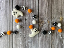 Load image into Gallery viewer, HALLOWEEN DECOR. Halloween Garland. Pom Poms Garland. Ghost Garland. Fall Decor. Autumn Decor