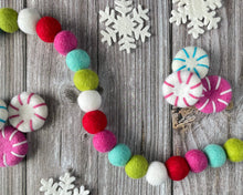 Load image into Gallery viewer, Christmas Felt Garland. Felt Pom Poms Garland.Felt Balls Garland. Felt Pompom Garland