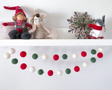 Load image into Gallery viewer, Christmas Felt Garland. Felt Pom Poms Garland.Felt Balls Garland. Felt Pompom Garland