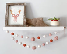 Load image into Gallery viewer, FALL Decor. Pom Poms Garland. Pumpkin Decor. Pumpkin Garland. Felt Pompom Garland