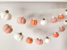 Load image into Gallery viewer, FALL Decor. Pom Poms Garland. Pumpkin Decor. Pumpkin Garland. Felt Pompom Garland