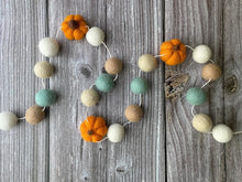 Load image into Gallery viewer, FALL Decor. Pom Poms Garland. Pumpkin Decor. Pumpkin Garland. Felt Pompom Garland