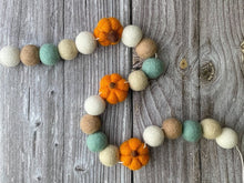 Load image into Gallery viewer, FALL Decor. Pom Poms Garland. Pumpkin Decor. Pumpkin Garland. Felt Pompom Garland