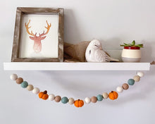 Load image into Gallery viewer, FALL Decor. Pom Poms Garland. Pumpkin Decor. Pumpkin Garland. Felt Pompom Garland