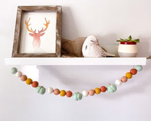 Load image into Gallery viewer, FALL Decor. Pom Poms Garland. Pumpkin Decor. Pumpkin Garland. Felt Pompom Garland