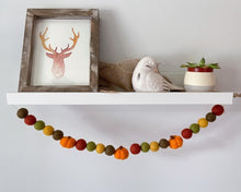 Load image into Gallery viewer, FALL Decor. Pom Poms Garland. Pumpkin Decor. Pumpkin Garland. Felt Pompom Garland